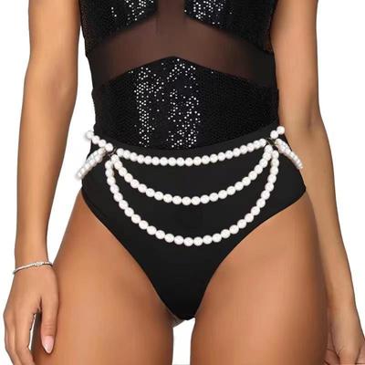 New Waist Chain Women's Simple and Versatile Multi-layer Pearl Fringed Waist Dress Bikini Decorative Trendy Belt