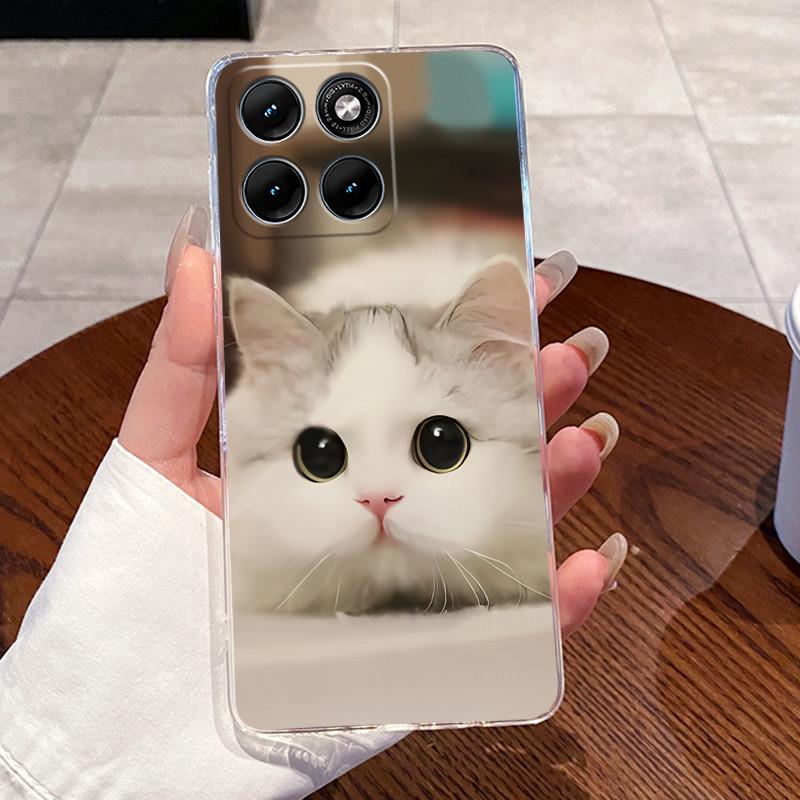 Jelly Casing For Motorola Edge 70 Fusion Funda Capa Clear Silicone Soft TPU Back Cover Cute Cat Rabbit Heart Protective Case