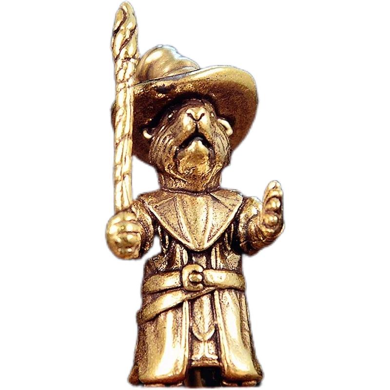 

Brass Magician Rat Figurines Miniatures Desktop Ornaments Animal Mouse Crafts Tea Table Pet Home Decor Accessories Decorations