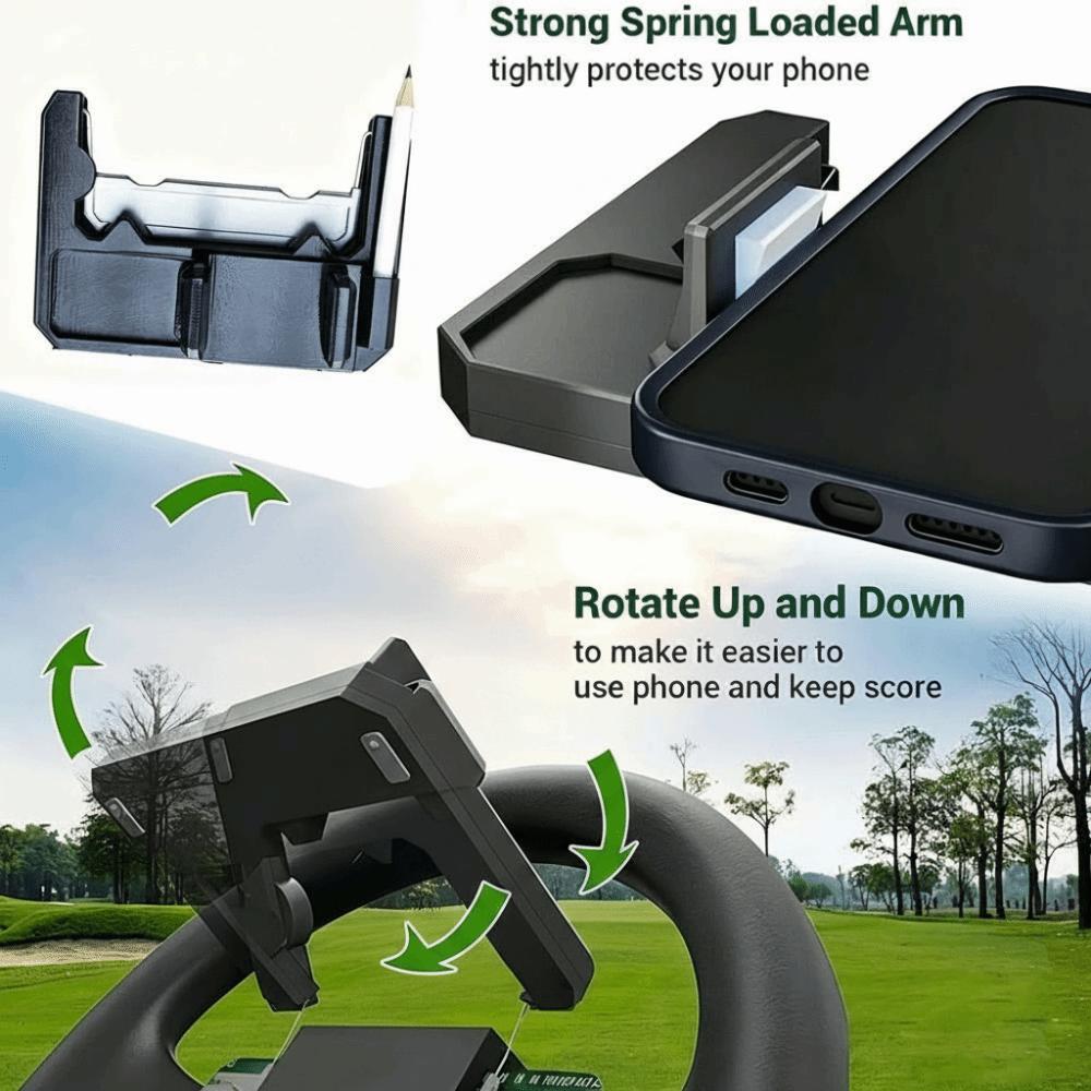 Easy to Install Steering Wheel Phone Mount Flip Up Design Golf Cart Accessory For Golfers