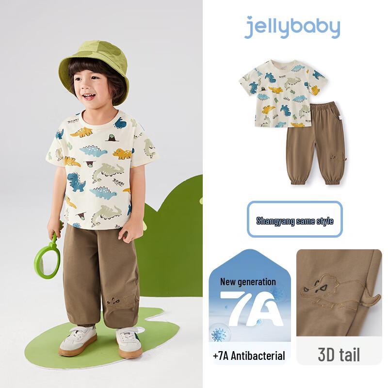 JELLYBABY Boys  3D Print T-shirt & Pants Set 110