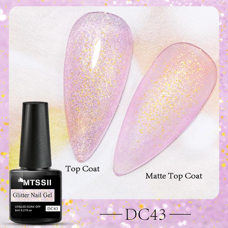 MTSSII 6ml Glitter Nail Gel Sparkly Sequins UV LED Soak Off Varnish For Manicure Semi Permanent Nail Art Gel Polish