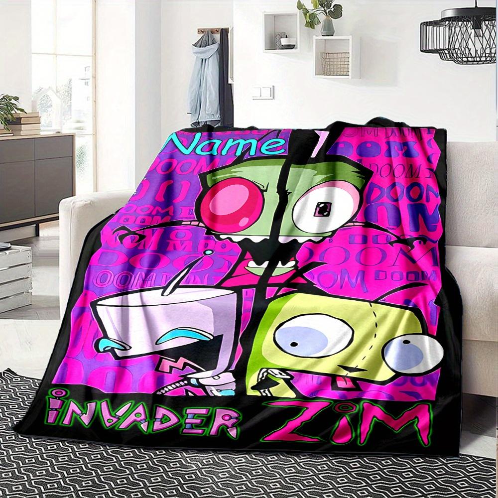 Invader Zim Lightweight Blanket For Sofa Bed Travel Camping Living Room Office Sofa Chair And Bed Digital Printed Fleece Blanket With Soft And Warm