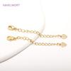 14K Gold Plated Lobster Claw Clasps with Extender Chain Brass Metal Extension Extended Lobster Tail Chains Clasps Connectors