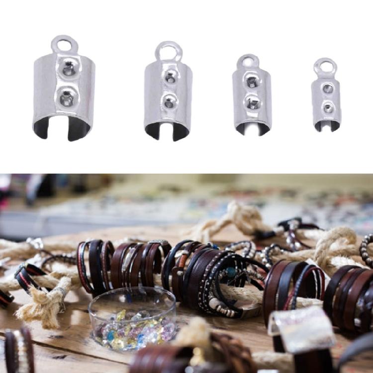 Stainless Steel Rope Clamp Jewelry Tool Leather Cord Crimp Beads Ends Caps Fastener Bracelet Bracelet Connectors