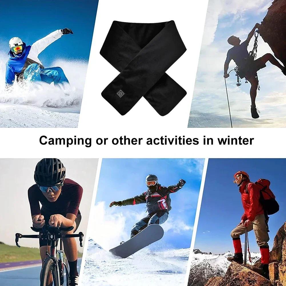 Self Heating Scarf Neck Warming Women's Scarf Winter Outdoor Headband USB Power Supply Heated Scarf Wool Men's Scarf Ski Mask