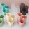 1 Piece Simplicity Pencil Holder Solid Color Series Frost Pen Organizer Multifunctional Make Up Brush Holder Student Supplies
