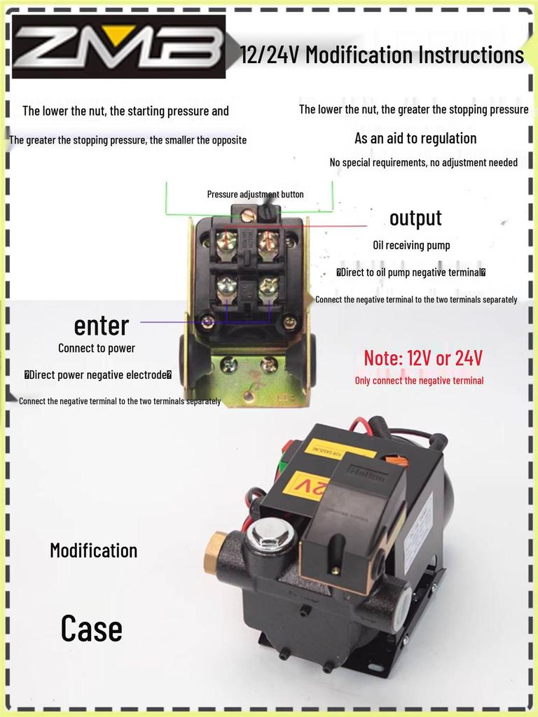 Leistungsstarke Ölextraktionspumpe mit automatischem Druckschalter & Ventil (220V/12V/24V)