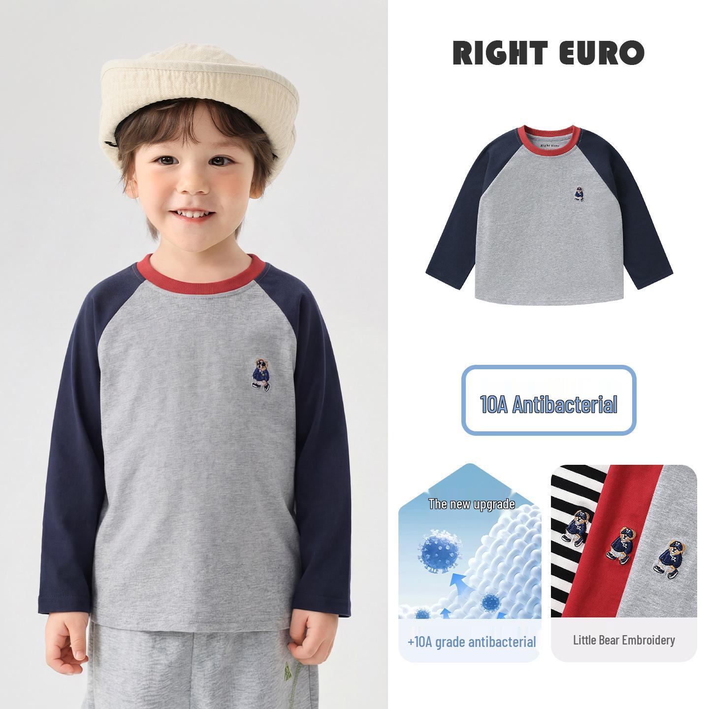2026 European Boys Long Sleeve Base Layer T-Shirt - Spring and Autumn Style for Toddlers 110cm