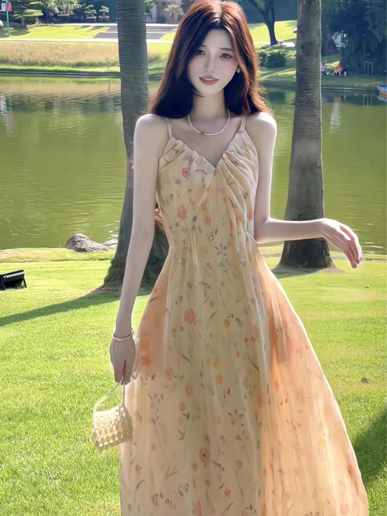 Atemberaubendes französisches Blumen-Slip-Kleid - Trendige Sommermode 2026 für Damen