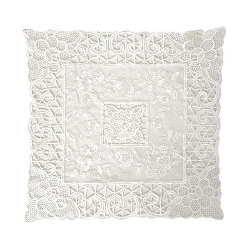 Lace Embroidered Cover Towel Household Decoration Dust Cover Embroidery White Beautiful Tablecloth Transparent Mesh Photo Decoration