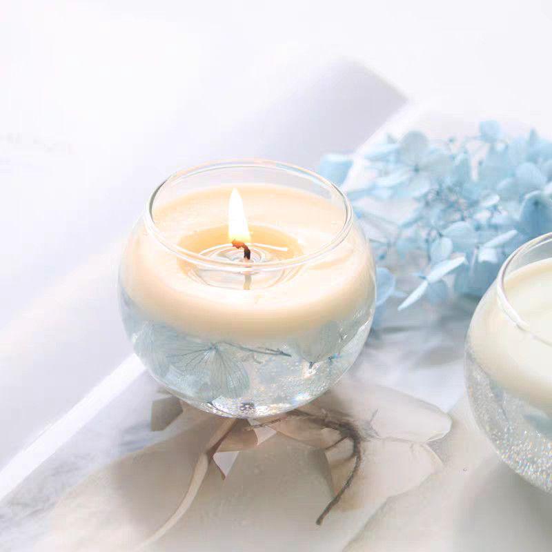 Clear Glass Rotating Candle Holder and Aromatherapy Egg Cup