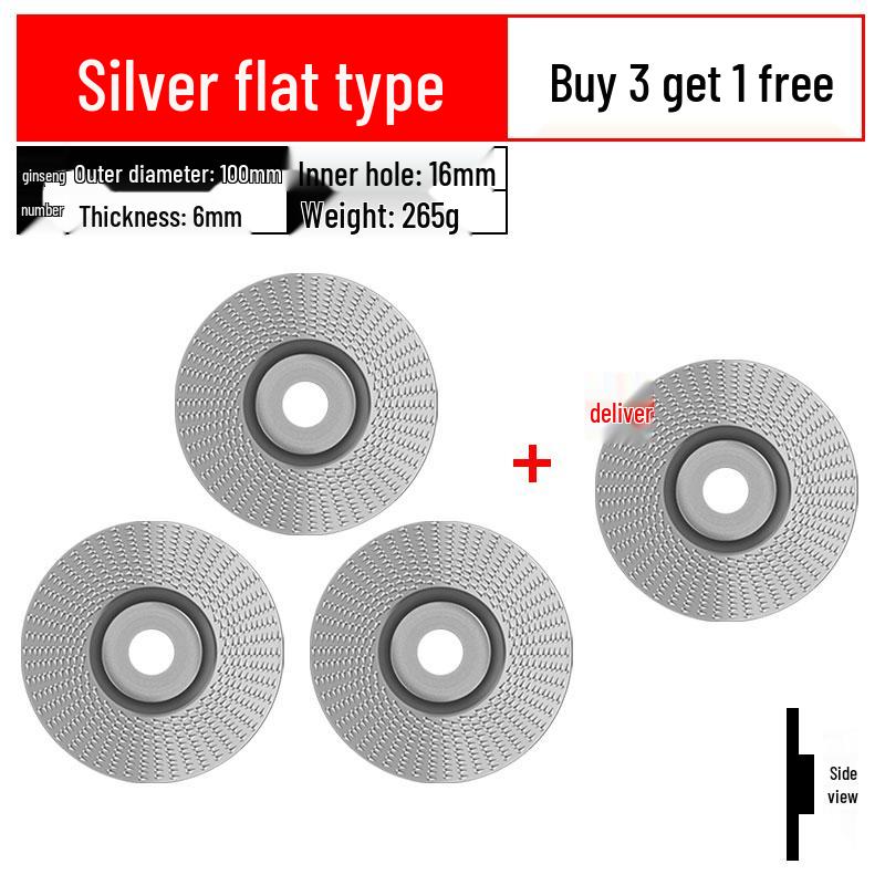 Woodworking Angle Grinder Burr Disc & Polishing Wheel Set
