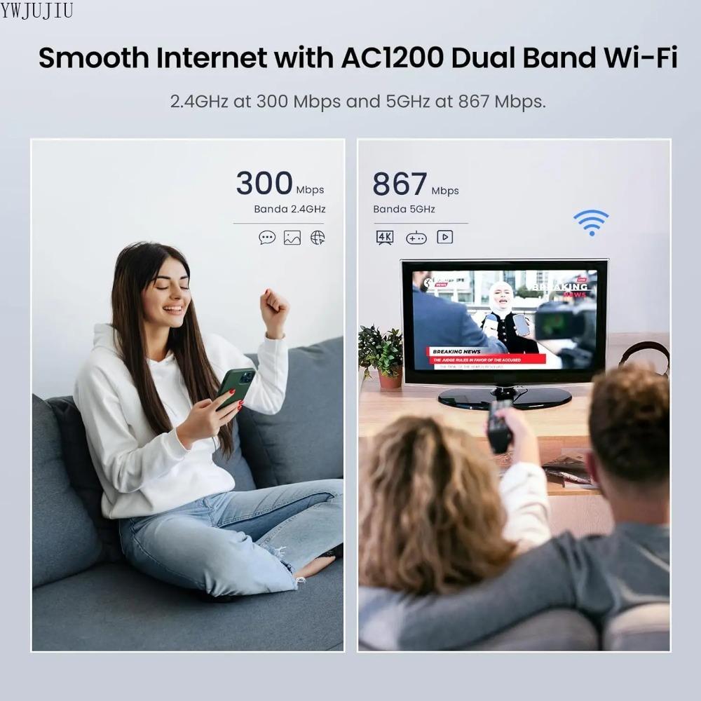Tenda AC8 5.0 AC1200 Dual-band Gigabit Wireless Router WiFi Support IPV6 Home Coverage Dual Band Smart APP Router 1200mbps