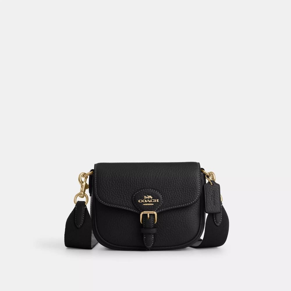 

Маленькая седельная сумка Coach Amelia золотисто-черный