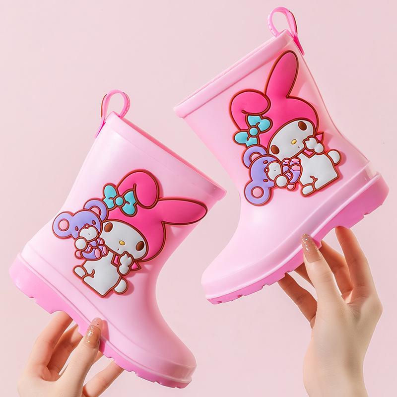 

Children s Rain Boots Kuromi Girls Rain Shoes Kindergarten Primary School Students Outdoor Non-Slip Baby Water Boots 210