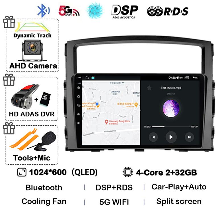 Android 14 Carplay Auto For Mitsubishi Pajero 4 V80 V90 2006 2007 2008 2009 - 2014 Car Radio Multimedia Video Player GPS Stereo