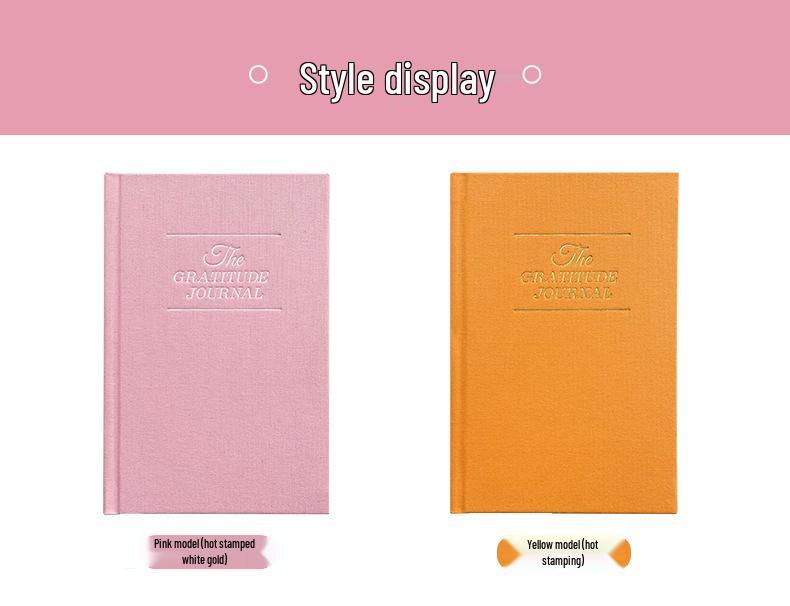 Japanese-Style A5 Gratitude Diary: 5-Minute Burlap Cover Notebook