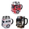 Creative Truck Shaped Firefighting Cup Stainless Steel Coffee Mug For Dad Gift For Father's Day Or Birthday