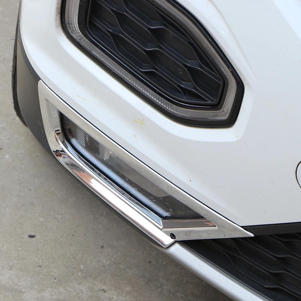 For Volkswagen T-ROC Troc 2018 - 2025 Fog Light Trim 2Pcs Front Fog Lamp Cover Grille Decoration Sticker Car Styling Accessories
