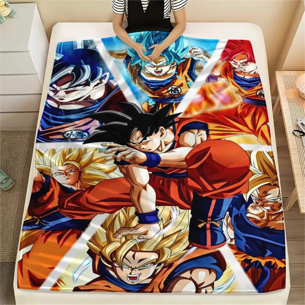 Goku Dragon Ball pattern Flannel Blanket, High quality Comfortable for All Seasons, Home Decor, Warmth and Comfort, Perfect for Gifts.