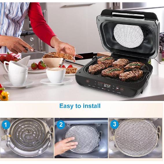 Replacement Splatter Shield for Ninja Foodi FG551 Air Fryer Reusable 6-in-1 Indoor Grill Splash Guard Accessories