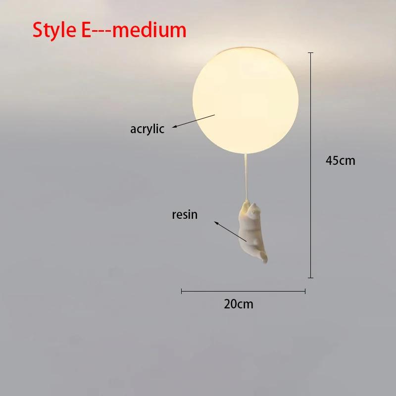 Modern Acrylic Spherical Cartoon Bear Resin Small Animal Bedroom Ceiling lamp Children's room Chandelier Corridor Ceiling Lamp