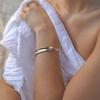 European and American 18k Gold Stainless Steel Concave Smooth Opening Bracelet Ins Internet Celebrity Cold Wind Simple Titanium Steel Bracelet