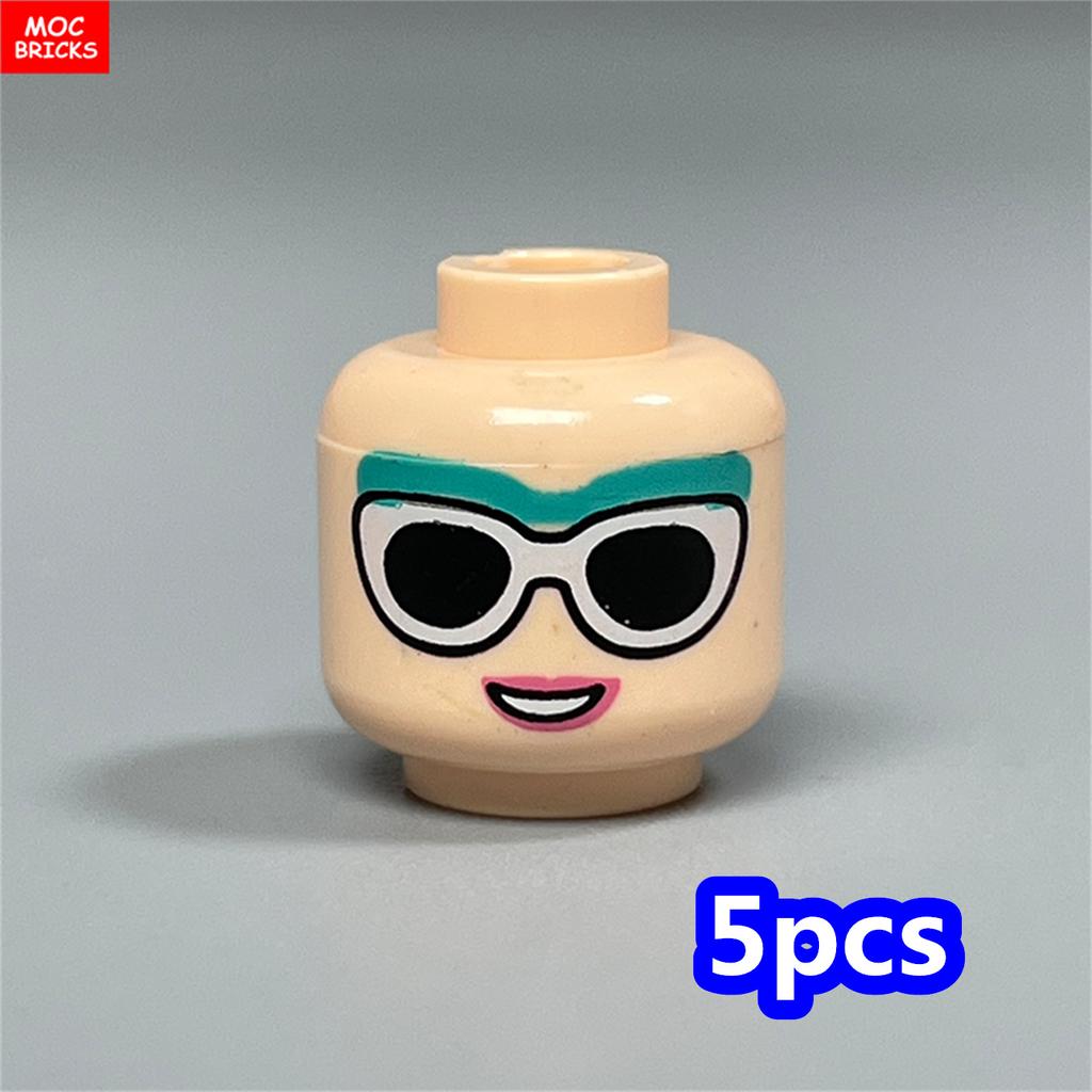 MOC Bricks Hollow Flesh Face Expression Head For 4cm Figure DIY Educational Building Blocks Toys For Children Gifts