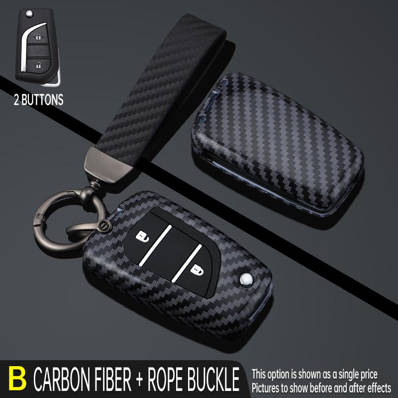 Carbon Style Abs Auto Key Fob Cover Case Remote Fit For Toyota Camry Rav4 Forturner Hilux Auris Corolla Avensis Verso Yaris Aygo Scion Tc Im