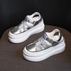 Leather Roman Sandals Women's Platform Sandals New Thick Soled Hollow Women's Shoes Inner Height Increasing Sandals White Shoes