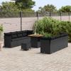 Garden Sofa Set 11 pcs Black Poly Rattan