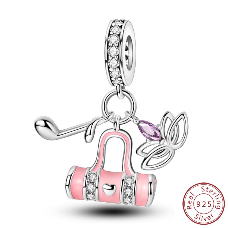 100% 925 Silver Charms Pendant Airplane Beach Sailing Hat Sun Energetic Attractiveness Design For Fine Jewelry Making