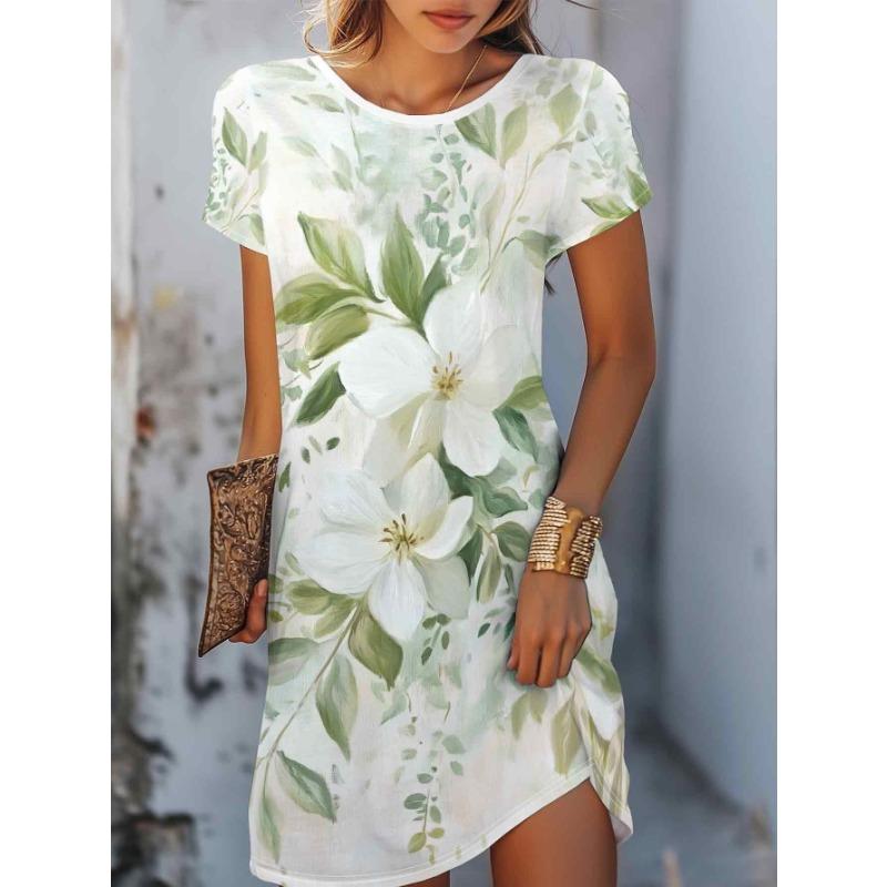 Women's Fashionable Dress, Cute Little Animals and Floral Prints