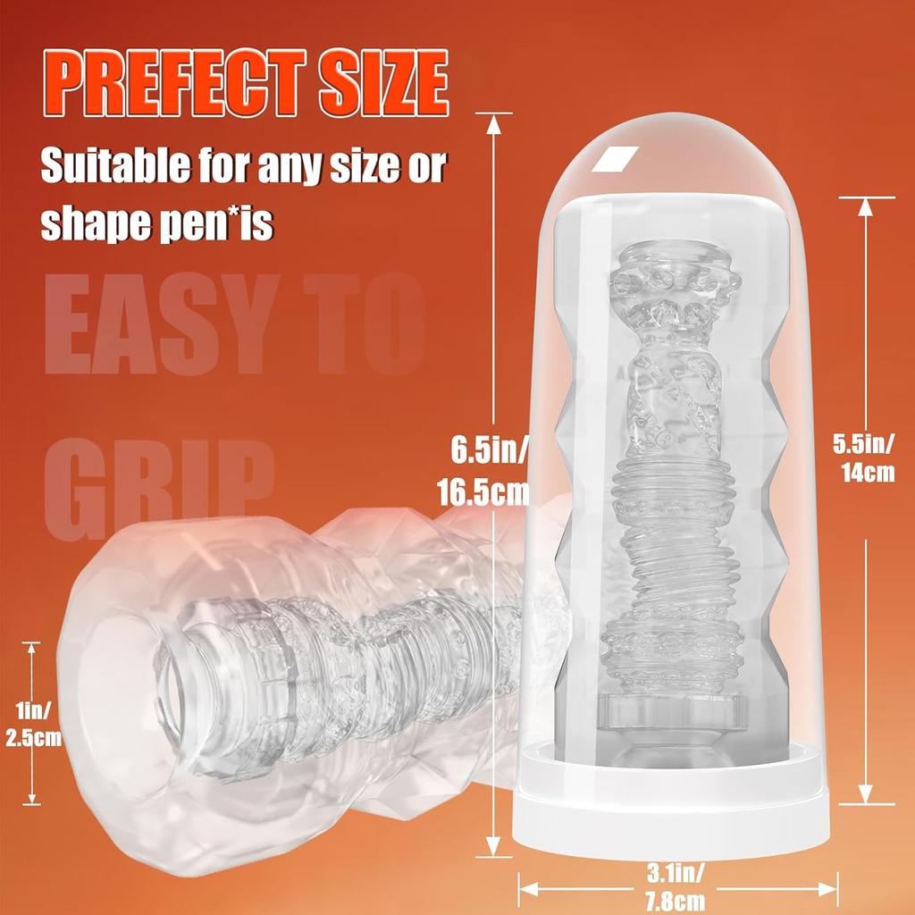 Male Masturbator Sex Toys - Pocket Pussy Stroker, TPE Male Masturbation Sleeve with 3D Textured, Penis Training Blowjob Sex Toy for Men