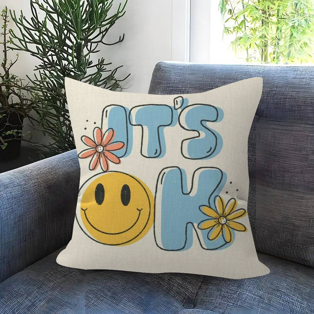 This Is My Happy Place Heart Quote Ins Pillowcase Toon Gift Cushion Cover Bedroom Home Sofa Chair Seat Decor Pillow Case