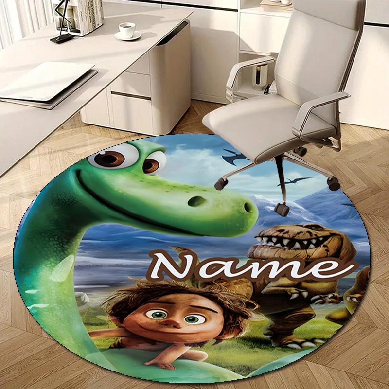 Personalized Good Dinosaur Round Chair Office Rug - Perfect for Mat, Office Chair & More - Ideal Gift for Birthdays and Holidays