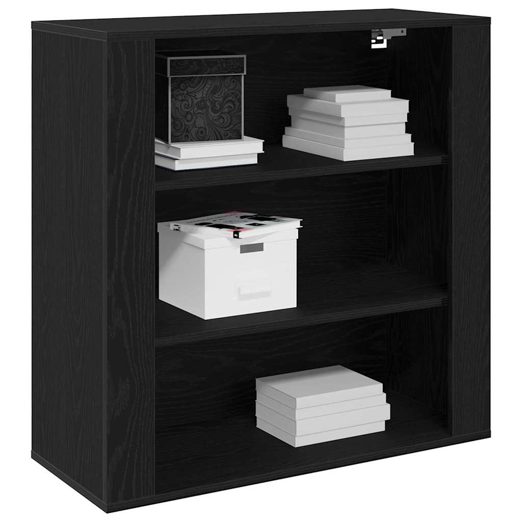 Wall Cabinet Black Oak Effect 80 x 33 x 80 cm Engineered Wood