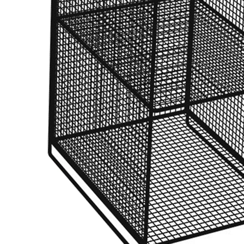 Storage Shelf Metal Heavy Duty Rack Side Shelving Table End Shelving Holder for Housheold Bedroom Black