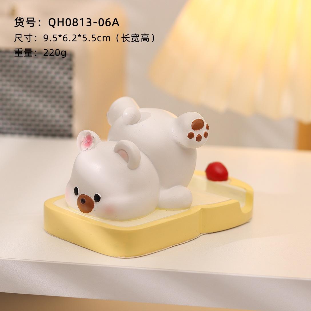 Cute creative bear mobile phone holder ornament tablet support office desktop decompression ornament gift