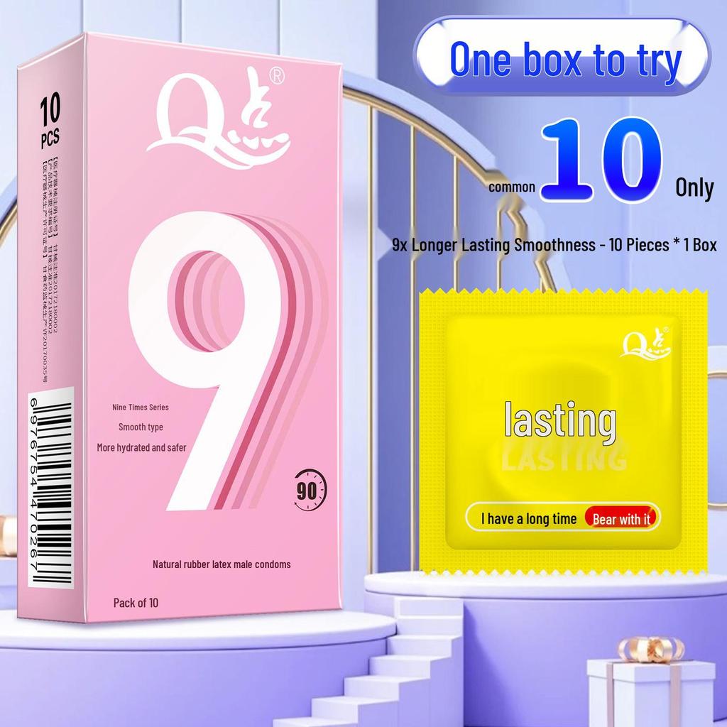 Q Point Thickened Desensitizing Condoms for Long-lasting, Soothing Safe Sex for Couples.
