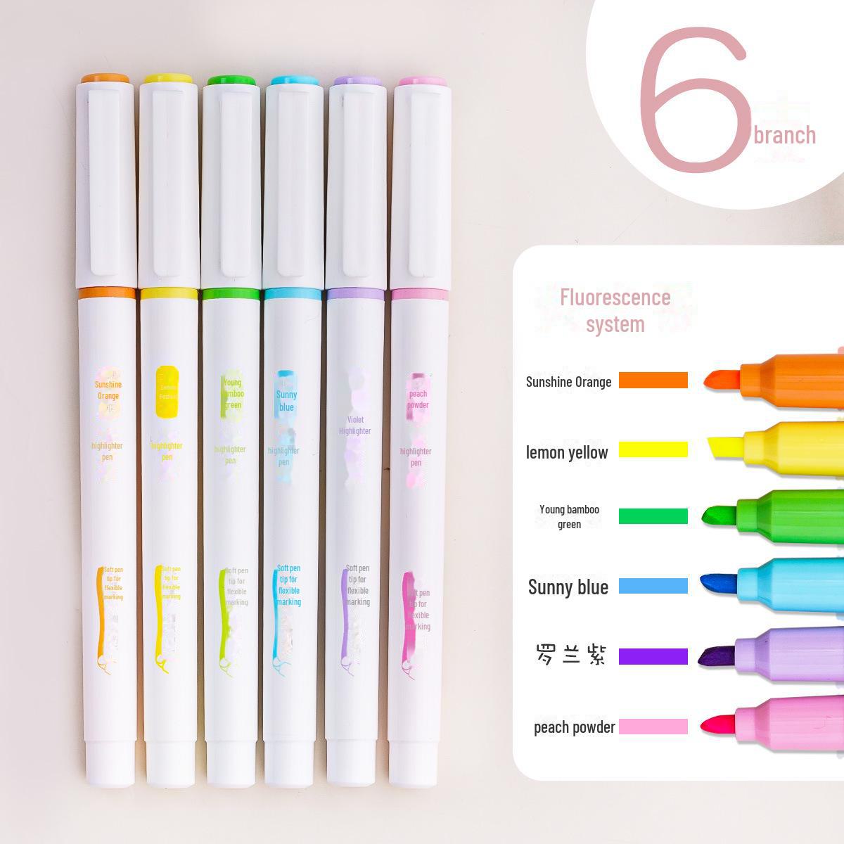 

Креативный набор из 6 флуоресцентных маркеров для студентов Chisel Tip