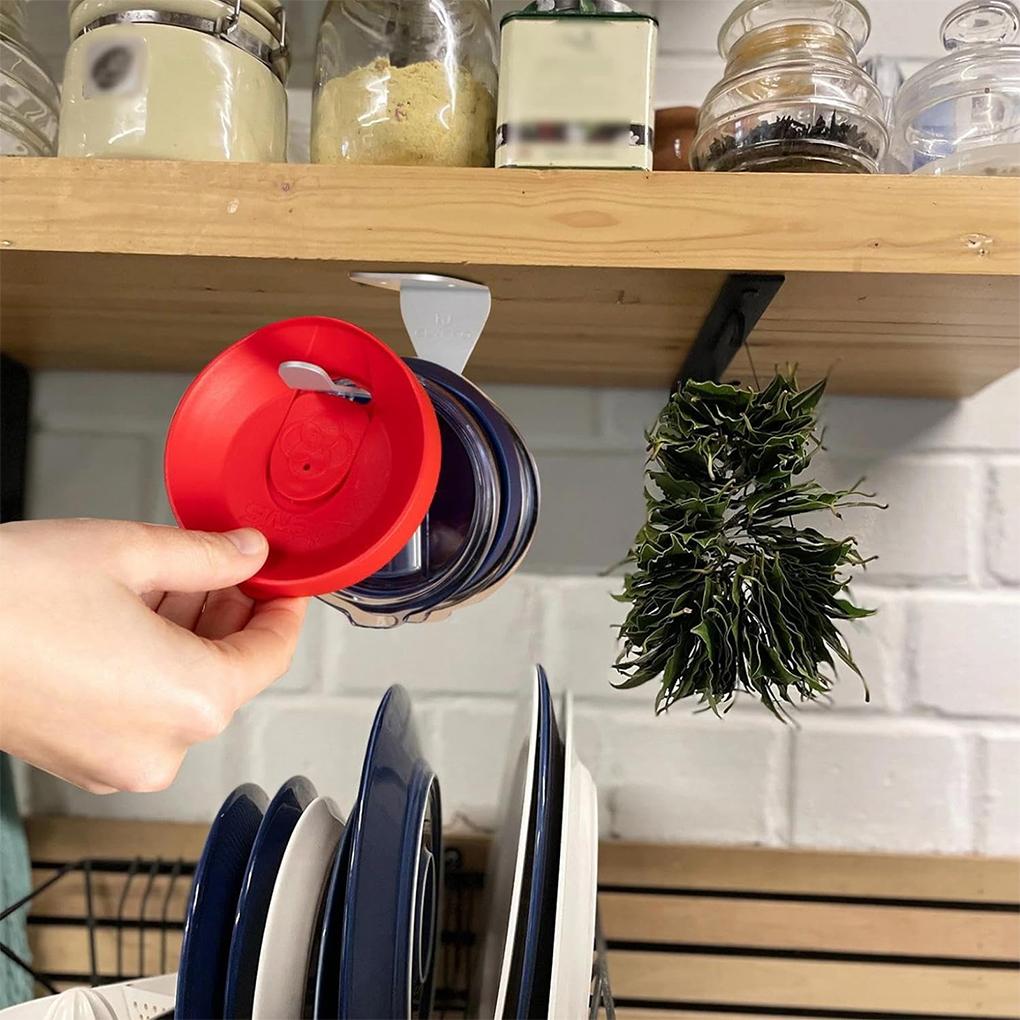 Alloy Space Saving Tumbler Lid Organizer Easy Installation Universal Space Saving Cup Lid Organizer