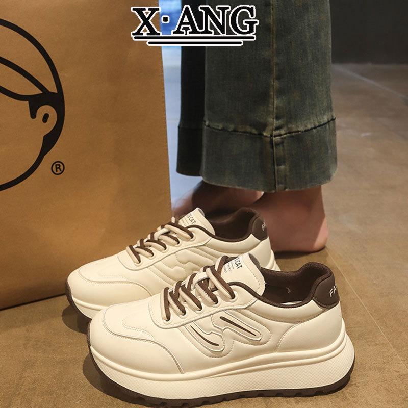 

Leather waffle platform dad shoes new autumn shoes women s versatile lightweight casual sports shoes 40