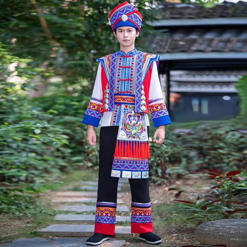 Embroidered Zhuang & Miao Ethnic Dance Costume Set 190