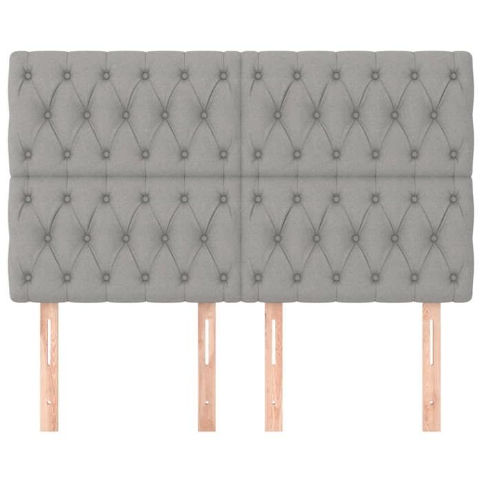 Maison Exclusive - Tête de lit Gris clair 144 x 7 x 118/128 cm Tissu