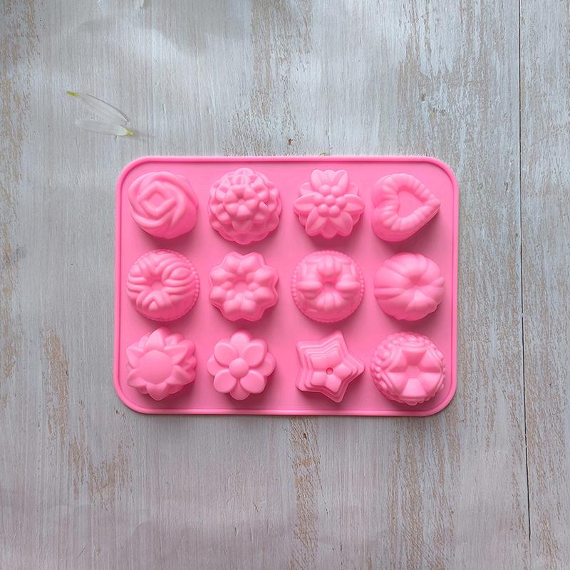 Heart Shaped Flower And Grass Shaped Silicone Mold Cake Jelly Candy Chocolate Decoration Valentine'S Day Diy Baking Tool