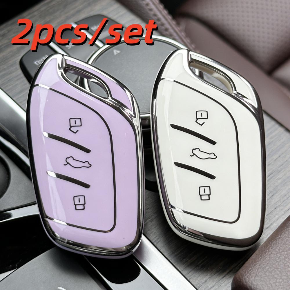 2pcs Car Key FOB Case Covers for Roewe RX5 I6 I5 RX3 RX8 ERX5 MG5 Saic MG ZS EV MG6 EZS HS EHS 2019 2020 3Buttons