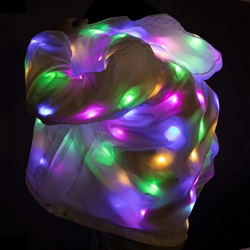 Led Lighs Waterproof Clothes Cool Night Running Props Led Light Up Rave Jacket Adult Kids Dance Performance Fancy Dress Flash