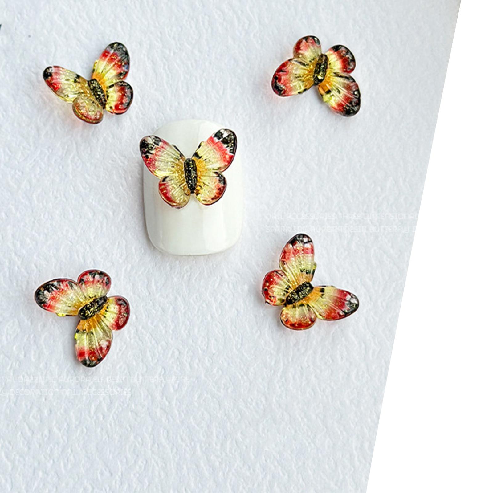 

Butterfly Nail Rhinestones Resin Nail Gems Stones Flat Back Rhinestones Diamonds for Nail Art Supplies Nail Jewelry F